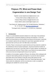 Polysun: PV, Wind and Power-Heat- Cogeneration ... - Vela Solaris AG