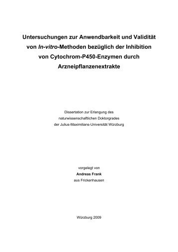 Untersuchungen zur Anwendbarkeit und Validität von In-vitro ...