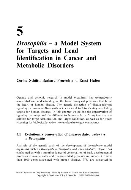 Model Organisms in Drug Discovery