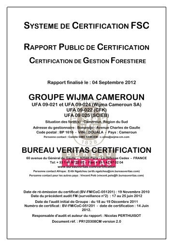 AR120308CM FSC GF rapport public Groupe ... - WIJMA Cameroun