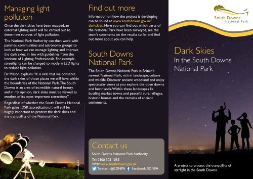 Dark skies leaflet - South Downs National Park Authority