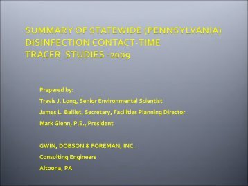 Statewide (PA) Chlorine Contact Time Tracer Study - Gwin, Dobson ...