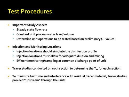 Statewide (PA) Chlorine Contact Time Tracer Study - Gwin, Dobson ...