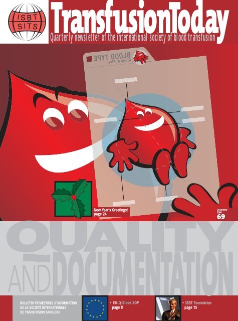 Quarterly Newsletter Of The International Society Of Blood - 