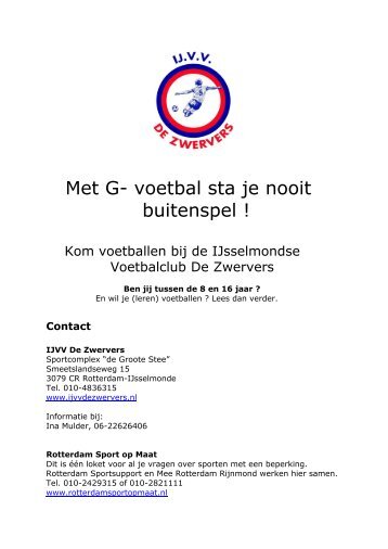 Flyer G-Voetbal - IJ.VV De Zwervers