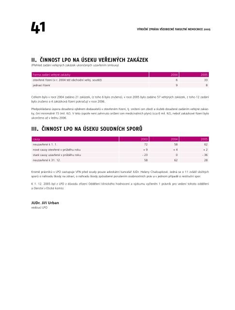 VÃ½roÄnÃ­ zprÃ¡va 2005 - VÅ¡eobecnÃ¡ fakultnÃ­ nemocnice v Praze