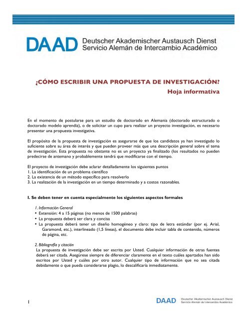 Becas para Doctorados, Posdoctorados y EstadÃ­as de ... - Daad