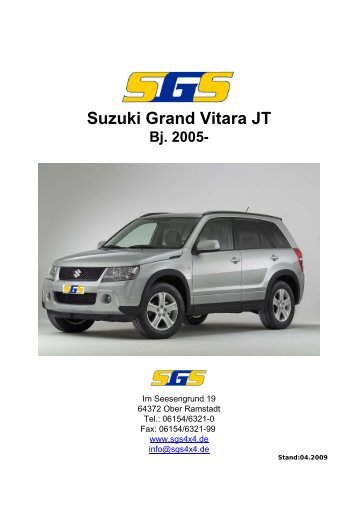 Preise Suzuki Grand Vitara JT Bj. 2005 - SGS