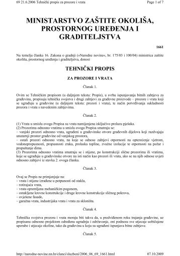 TehniÄki propis za prozore i vrata - ptmg.hr