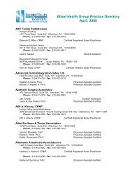 Allied Health Group Practice Directory April, 2008 - Medical Staff ...