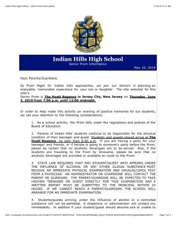 Indian Hills High School - Senior Prom Information - Ramapo Indian ...