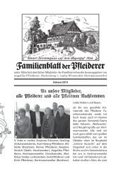 Familienblatt der Pfleiderer, Advent 2014