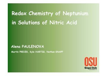 Redox Chemistry of Neptunium in Solutions of Nitric Acid - ACSEPT