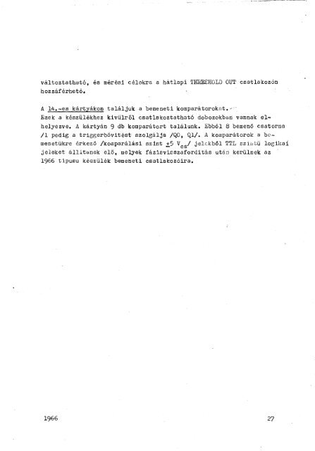 EMG 1966 LOGIKAI ÁLLAPOT ANALIZÁTOR használati utasítás
