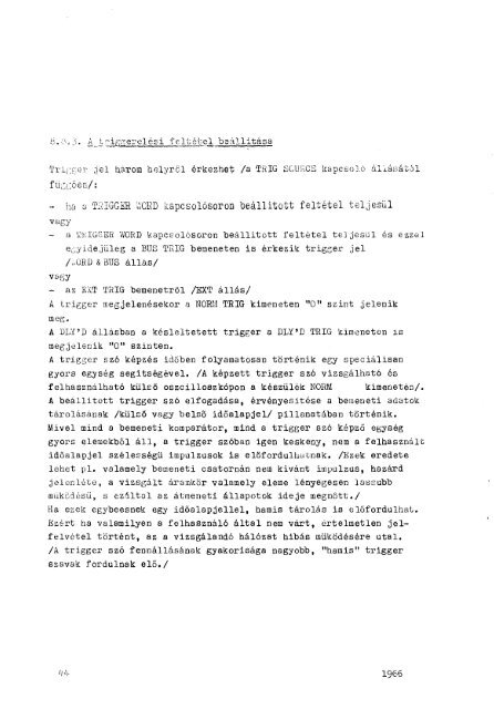 EMG 1966 LOGIKAI ÁLLAPOT ANALIZÁTOR használati utasítás