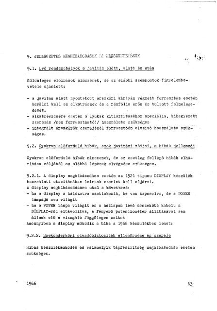 EMG 1966 LOGIKAI ÁLLAPOT ANALIZÁTOR használati utasítás