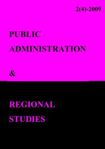 public administration & regional studies - Facultatea de Drept ...