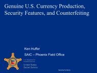 Genuine U.S. Currency Production, Security Features, and ... - www4