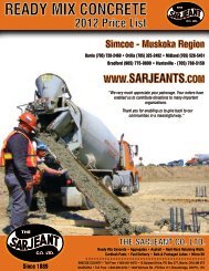 READY MIX CONCRETE - The Sarjeant Co. LTD