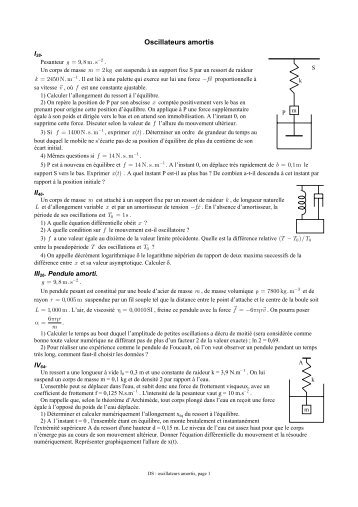 Oscillateurs amortis