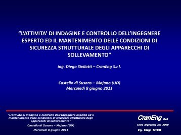 L'attivitÃ  di indagine e controllo dell'Ingegnere Esperto ed ... - CranEng