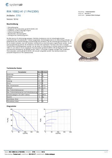 RVK 100E2-A1 (1 PH/230V) - Aura Nord