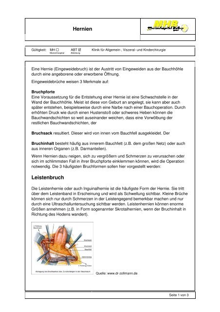 Hernien Leistenbruch - Marienhospital Bottrop gGmbH