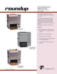 Vertical Contact Toaster Model: VCT-1000 Options ... - KCL Cutsheets