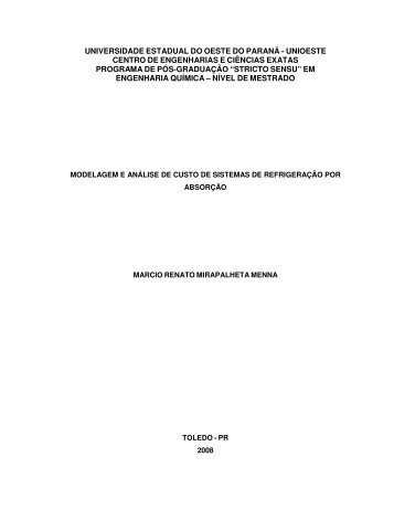 modelagem e anÃ¡lise do custo de sistema de ... - Unioeste