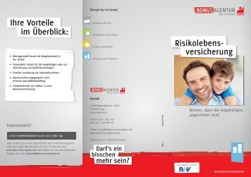 Flyer: Risikolebensversicherung R+V - IG BCE Bonusagentur