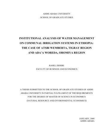 institutional analysis of water management on communal irrigation ...