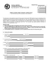 Application for Tuition Assistance - SAR Academy