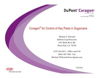 Coragen for Control of Key Pests in Sugarcane