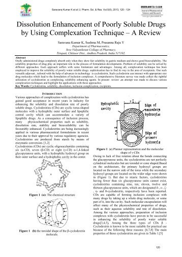 Dissolution Enhancement of Poorly Soluble Drugs by Using ...