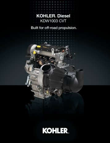 Introducing the KDW1003 Diesel Engine with ... - Kohler Engines