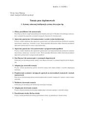 Tematy prac dyplomowych