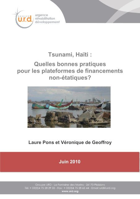 Rapport : Tsunami, Haïti - Groupe URD