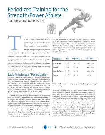 Periodized Training for the Strength/Power Athlete