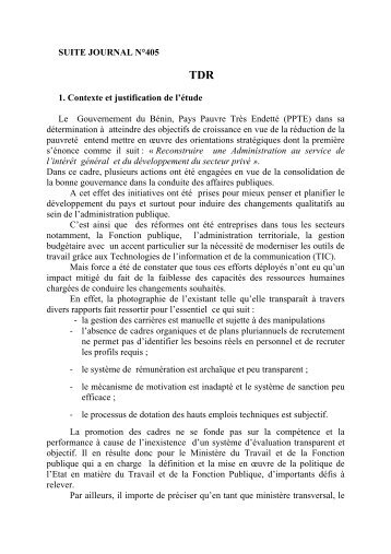 SUITE JOURNAL NÂ°405 1. Contexte et justification de l'Ã©tude Le ...