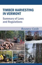 Timber Harvesting in Vermont: Summary of Laws and Regulations