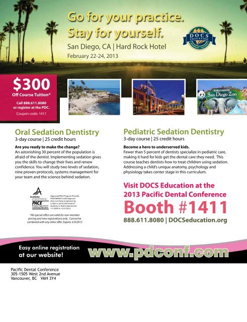 March 7â9, 2013 - Pacific Dental Conference