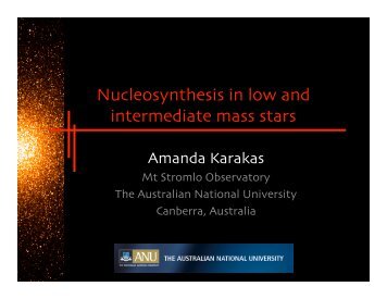 nucleosynthesis in low mass stars Evolution and nucleosynthesis in low-mass asymptotic giant branch stars ii neutron capture and the s-process. nucleosynthesis in low mass stars Evolution and nucleosynthesis in low-mass asymptotic giant branch stars ii neutron capture and the s-process.
