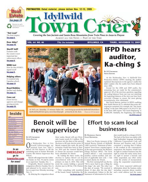 Idyllwild Town Crier Idyllwild Town Crier