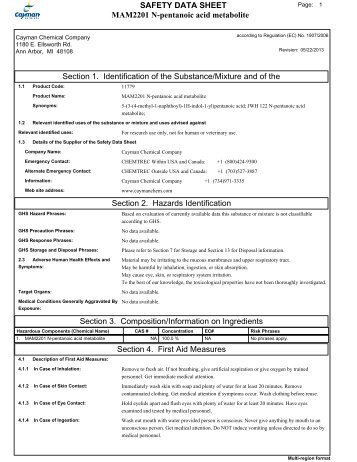 Download Material Safety Data Sheet (MSDS) - Cayman Chemical