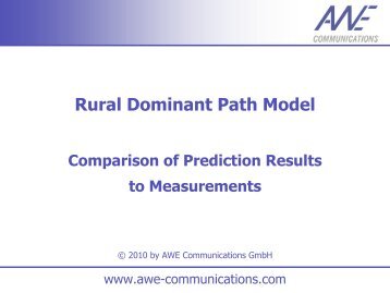 Evaluation of Rural Dominant Path Model - AWE-Communications