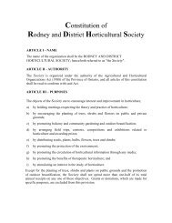 Constitution of Rodney and District Horticultural Society - Ontario ...