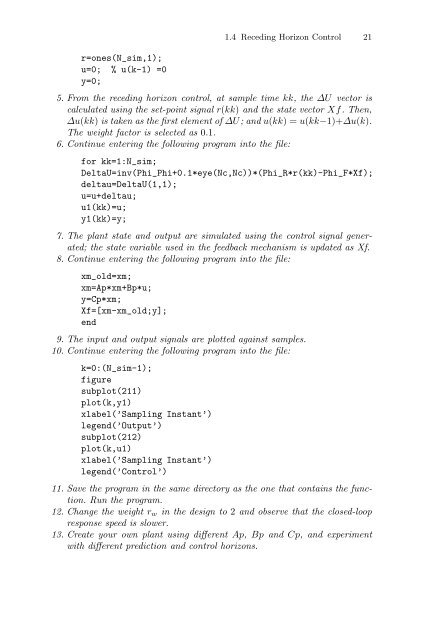 Model Predictive Control System Design and Implementation Using ...