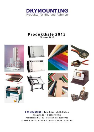 Produktliste 2013 - Dry Mounting GmbH