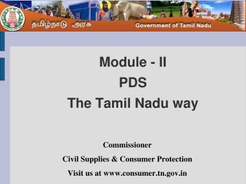 Module II PDS The Tamil Nadu way - Civil Supplies and Consumer ...