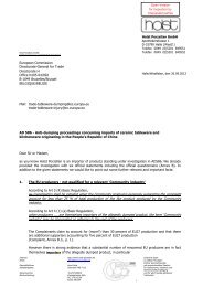 Statement Holst Porzellan GmbH, 26.09.2012 to the Commission